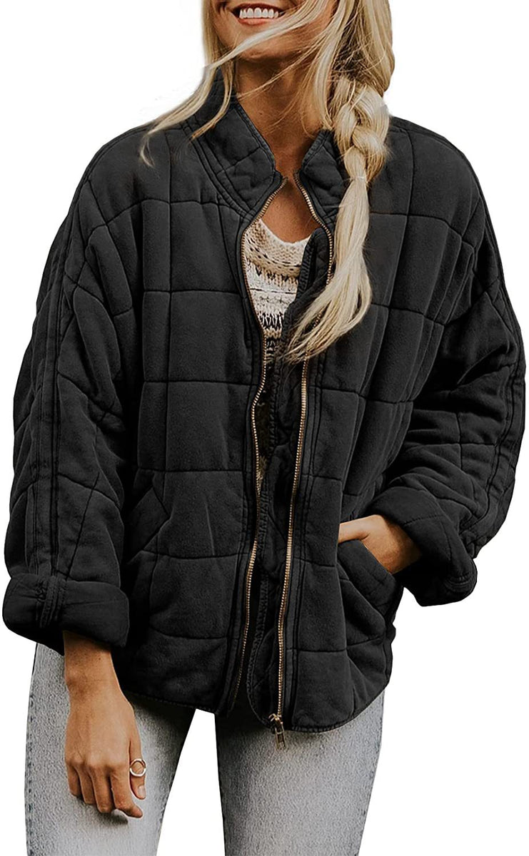 Women’s Quilted Casual Jacket | Relaxed Zip Front
