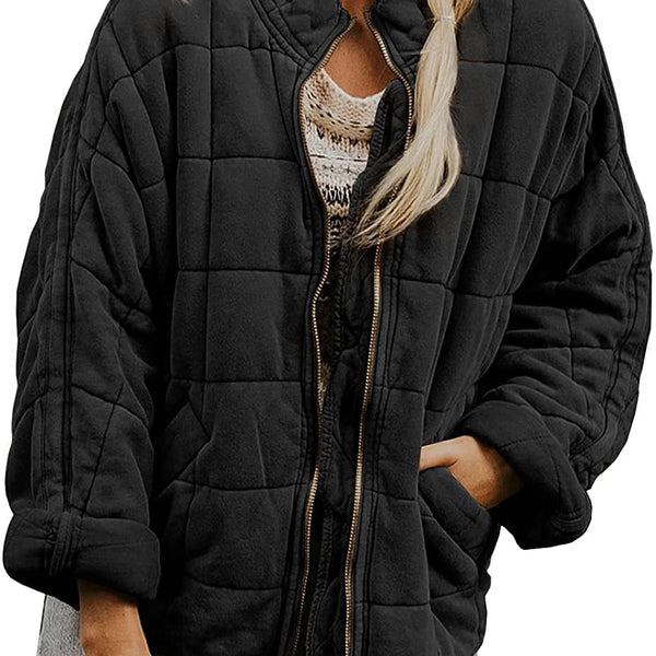 Women’s Quilted Casual Jacket | Relaxed Zip Front
