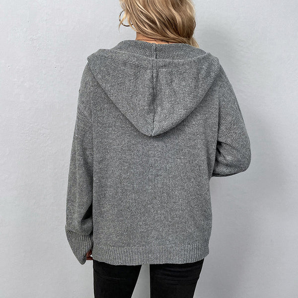 Women’s Relaxed Fit Hooded Cardigan | Button Front Style