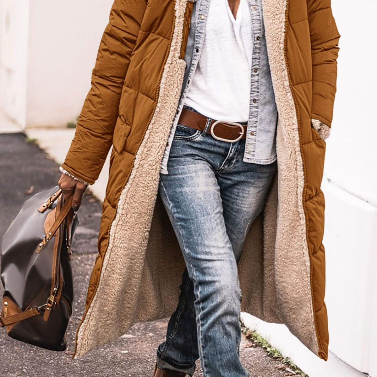 Women’s Long Hooded Puffer Coat | Thick Warm Winter Jacket with Lining