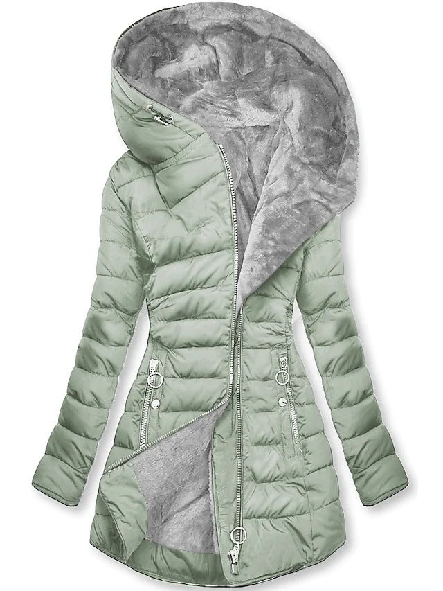 Women’s Hooded Winter Coat – Longline Puffer Jacket