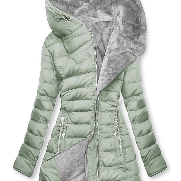 Women’s Hooded Winter Coat – Longline Puffer Jacket