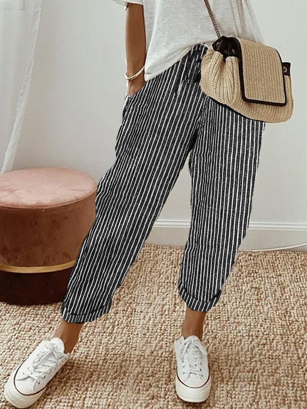 Women’s Relaxed Fit Pants | Drawstring Waist Trousers