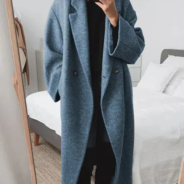 Women’s Oversized Long Coat | Double-Breasted Outerwear