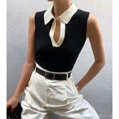 Lori - Round Neck Pullover Women's Knitted Vest