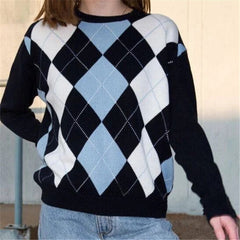 Ellie - Diamond Lattice Pullover Sweater