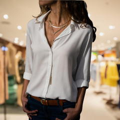 Agafya - Long Sleeve Lapel Button Shirt