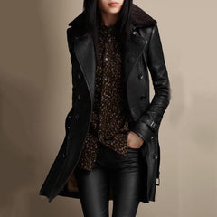 Talita - Slim Fit Faux Leather Coat