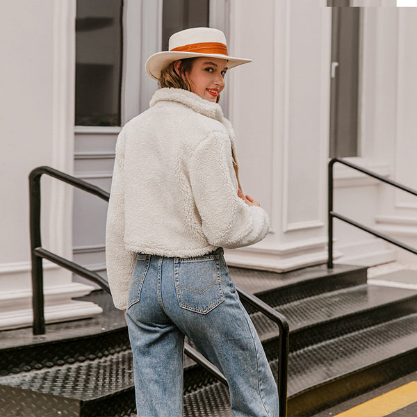 Women’s Cropped Fleece Zip Jacket | Casual Pocket Style