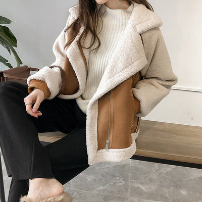 Women’s Faux Shearling Aviator Jacket | Oversized Fleece Lined Coat