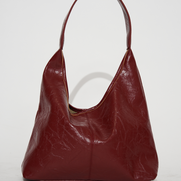 Ivy Crimson Luxe Leather Satchel