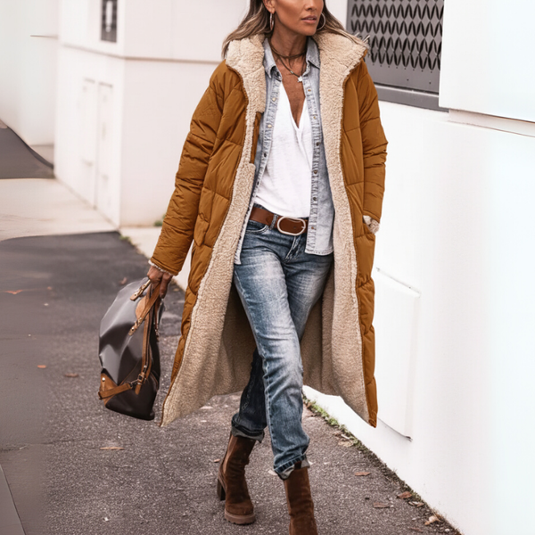 Women’s Long Hooded Puffer Coat | Thick Warm Winter Jacket with Lining