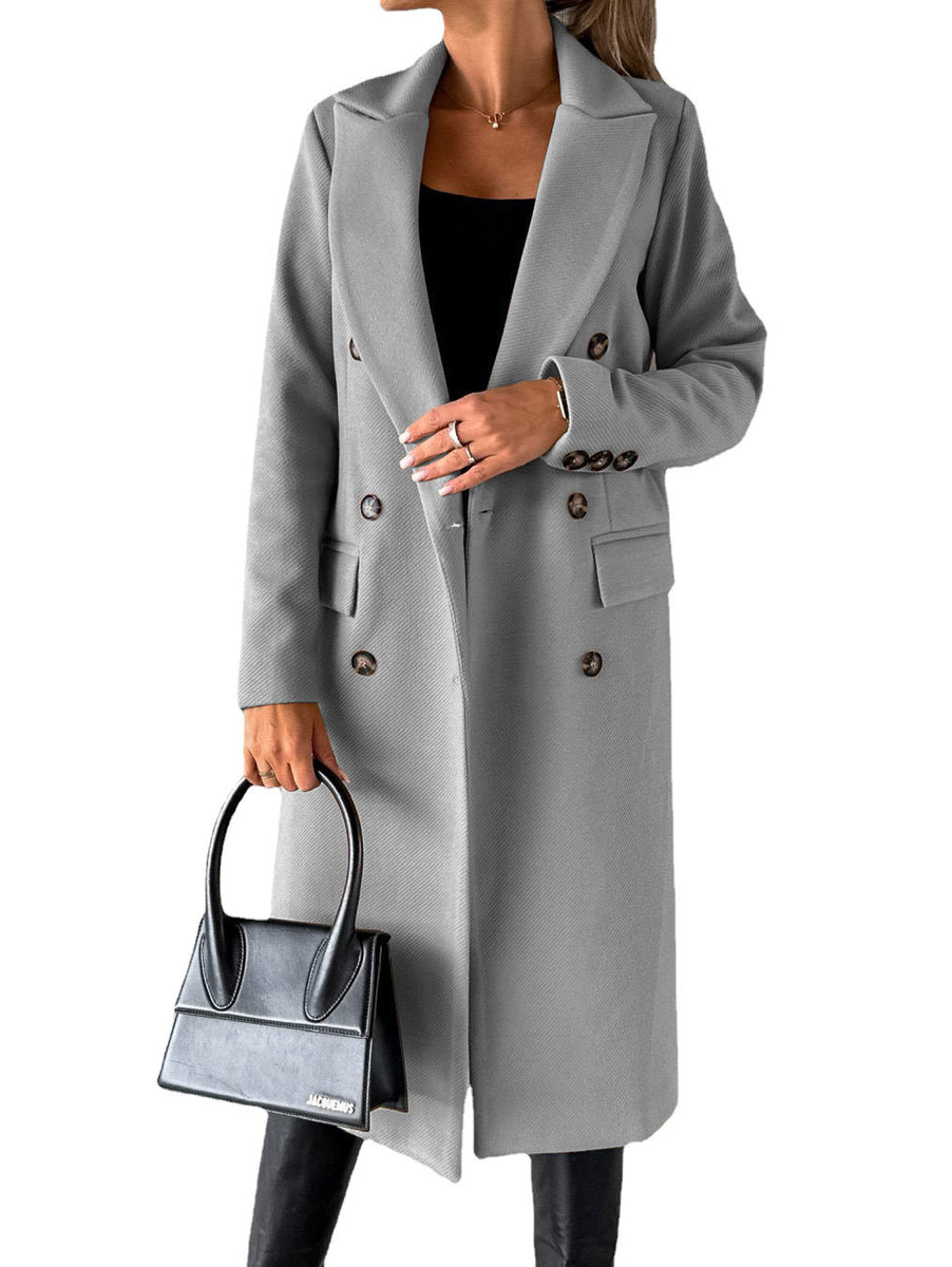 Women’s Double-Breasted Long Coat | Tailored Winter Overcoat