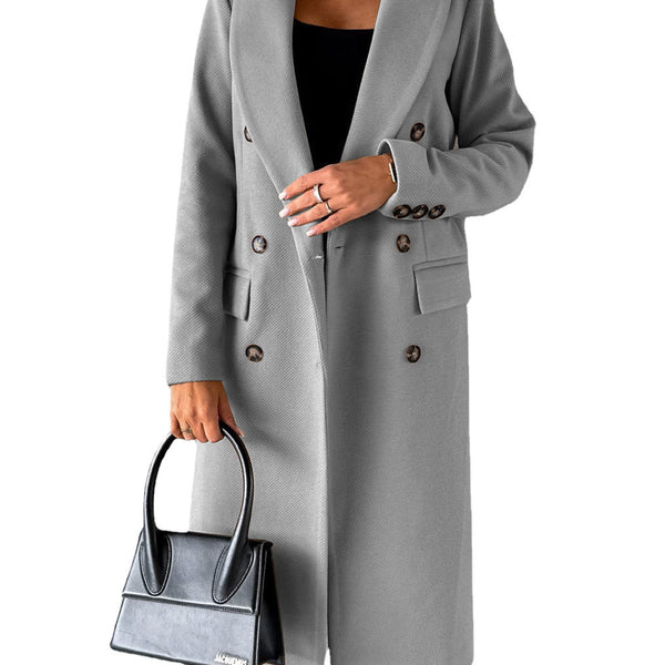 Women’s Double-Breasted Long Coat | Tailored Winter Overcoat