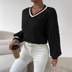 Nova - Elegant Loose V-Neck Fashion Sweater