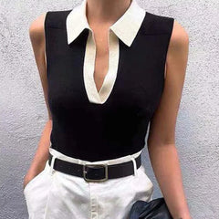 Lori - Round Neck Pullover Women's Knitted Vest