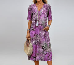 Jessica - Summer V-neck Dress With Pockets