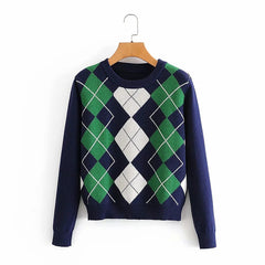 Ellie - Diamond Lattice Pullover Sweater