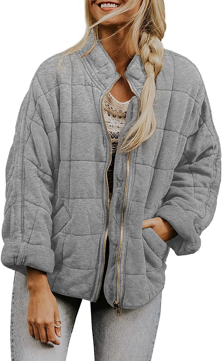 Women’s Quilted Casual Jacket | Relaxed Zip Front