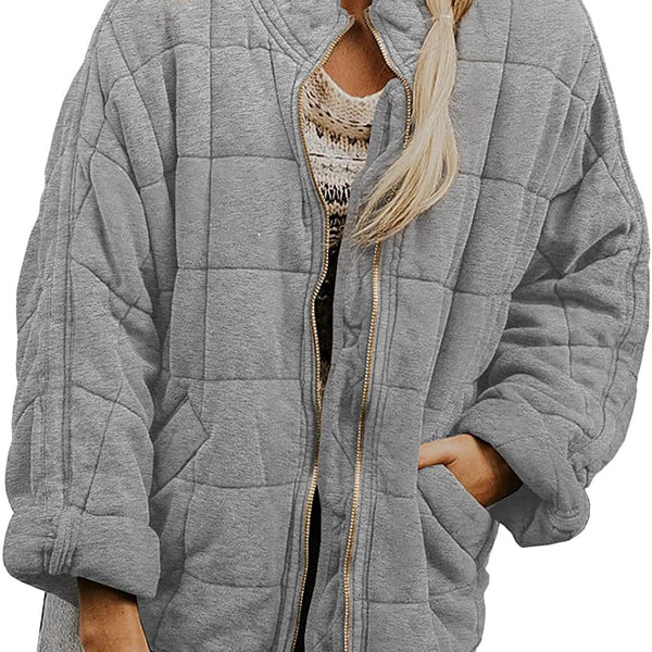 Women’s Quilted Casual Jacket | Relaxed Zip Front
