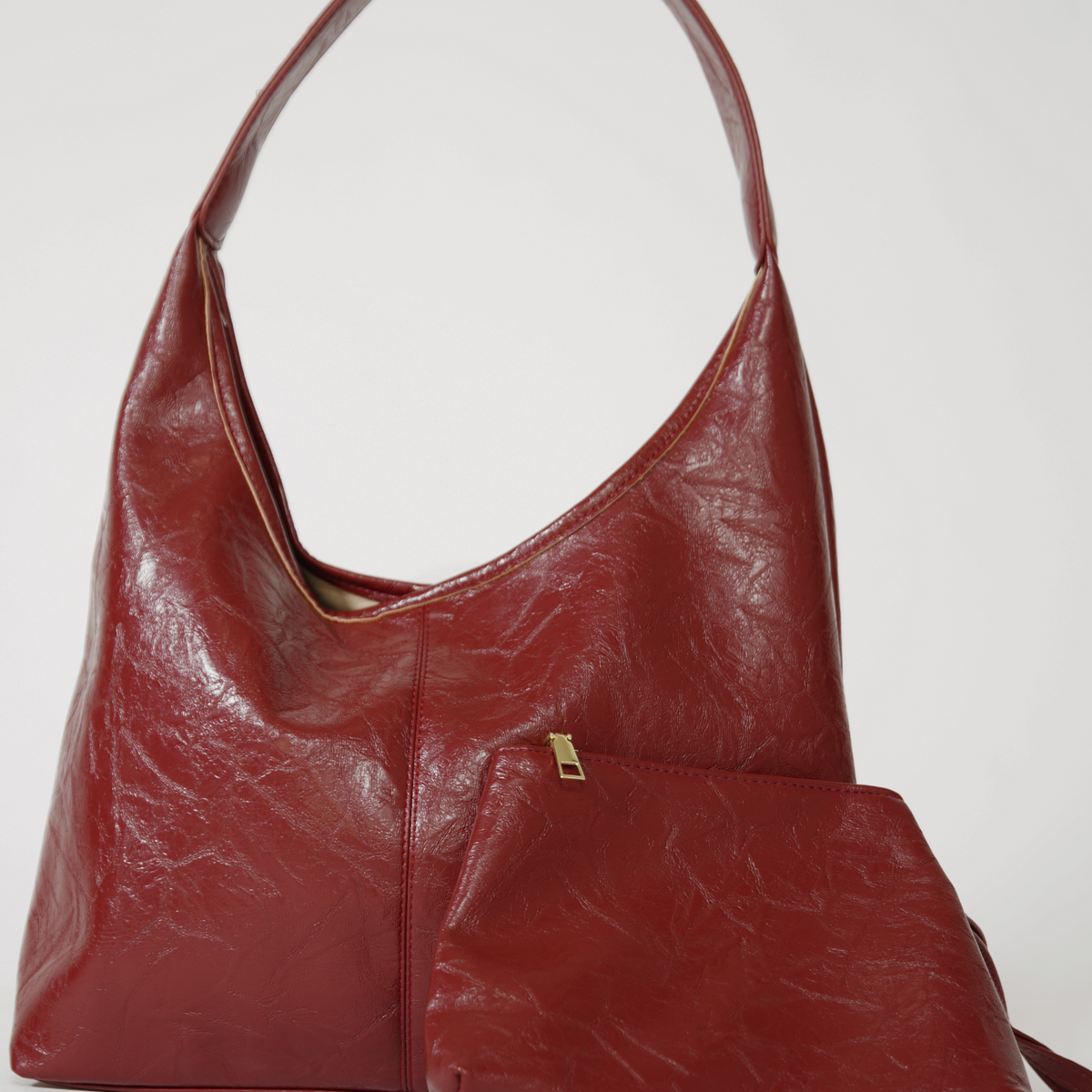 Ivy Crimson Luxe Leather Satchel