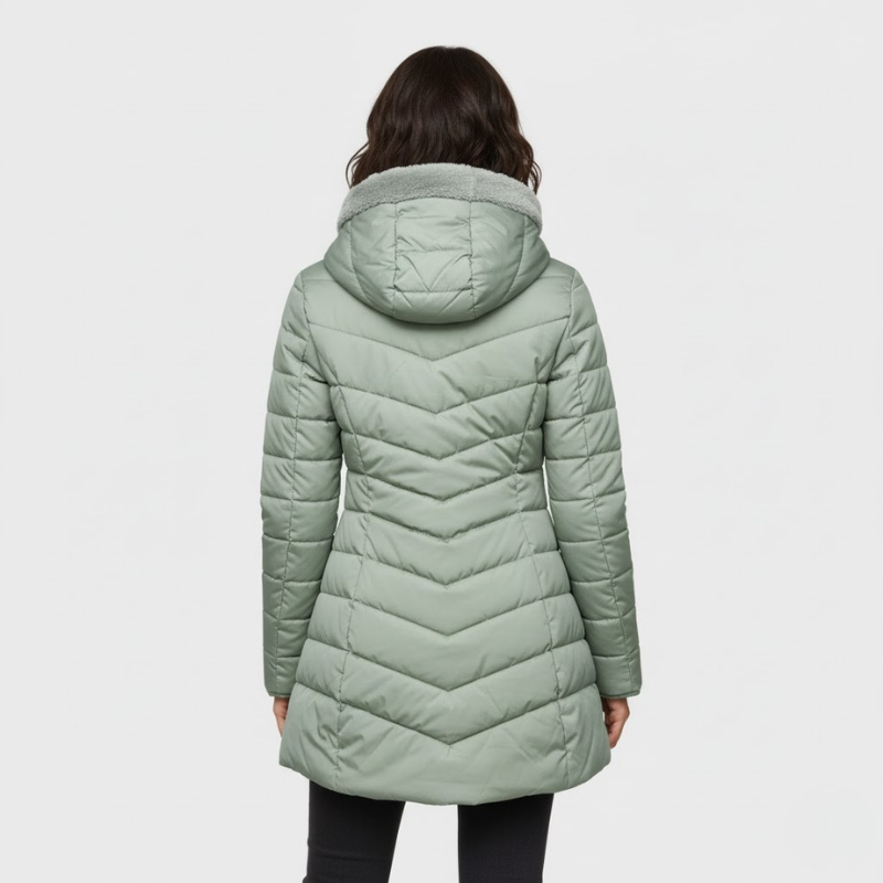 Women’s Hooded Winter Coat – Longline Puffer Jacket