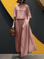 Ada - Fashion Solid Colour Two-piece Set