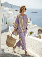 Orla - Summer Striped Suits Loose Two Piece Set