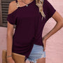 Women’s Asymmetrical Chain Strap Top – One Shoulder Casual Blouse