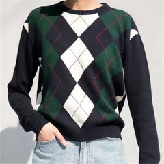Ellie - Diamond Lattice Pullover Sweater