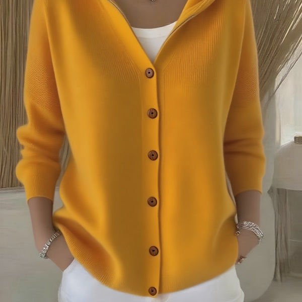 Women’s Hooded Button Cardigan | Casual Long Sleeve Knit Top