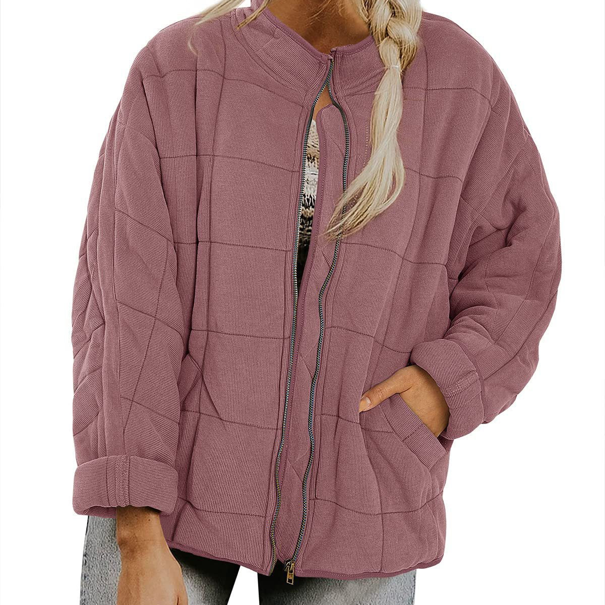 Women’s Quilted Casual Jacket | Relaxed Zip Front