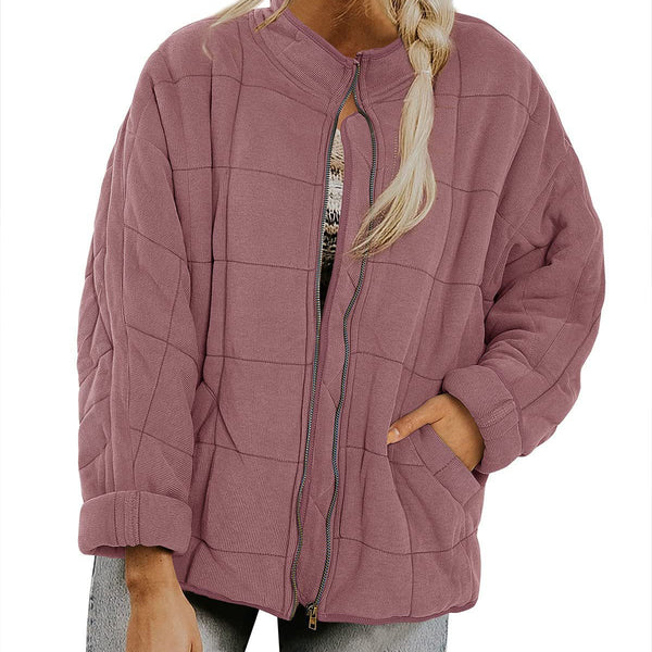 Women’s Quilted Casual Jacket | Relaxed Zip Front