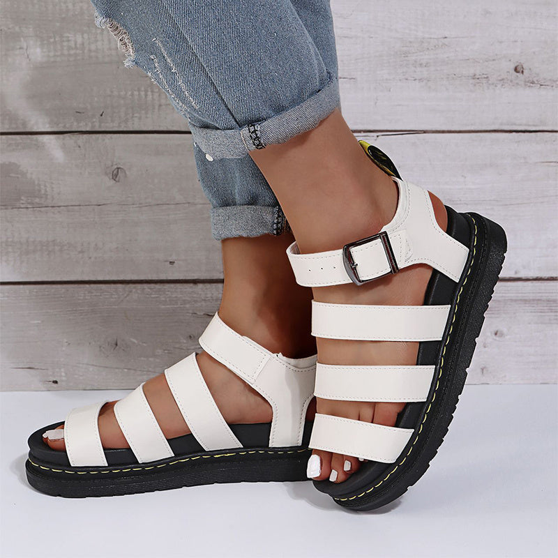 Unisex Gladiator Sandals | Strappy Buckle Summer Shoes