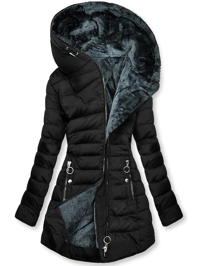 Women’s Hooded Winter Coat – Longline Puffer Jacket
