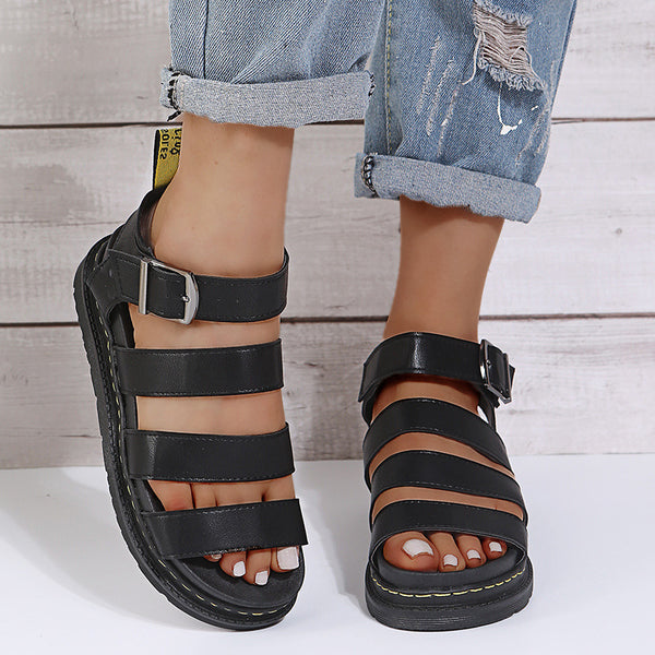 Unisex Gladiator Sandals | Strappy Buckle Summer Shoes
