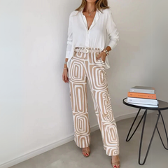 Nova - Geometric Palazzo Pants & Top Set