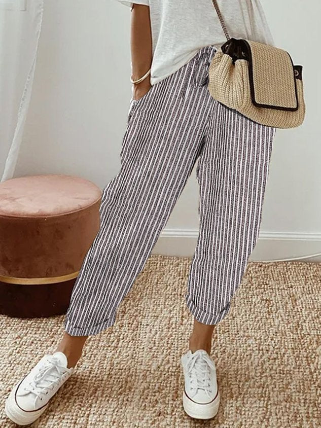 Women’s Relaxed Fit Pants | Drawstring Waist Trousers