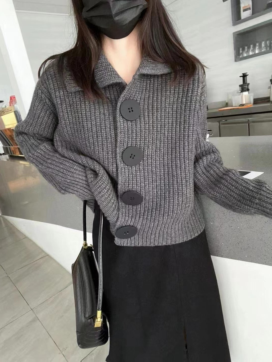 Rora - Long Sleeve Loose Cashmere Cardigan