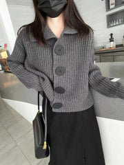 Rora - Long Sleeve Loose Cashmere Cardigan