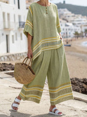 Orla - Summer Striped Suits Loose Two Piece Set