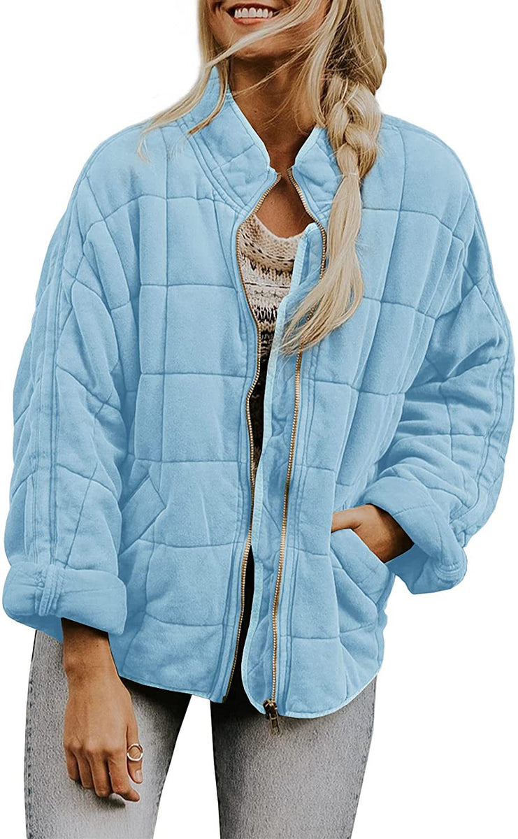 Women’s Quilted Casual Jacket | Relaxed Zip Front