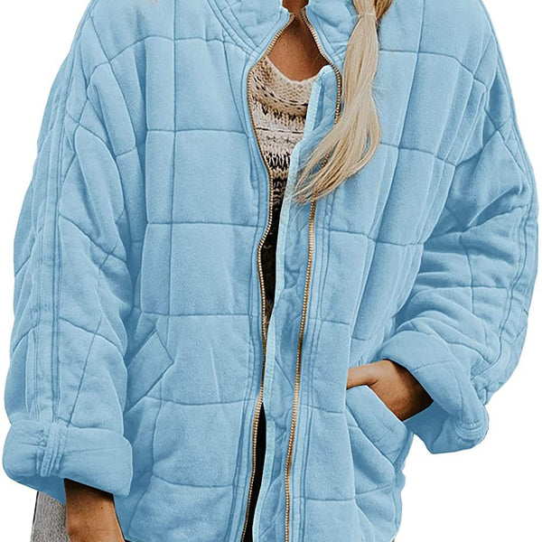 Women’s Quilted Casual Jacket | Relaxed Zip Front