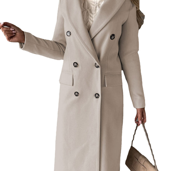 Women’s Double-Breasted Long Coat | Tailored Winter Overcoat