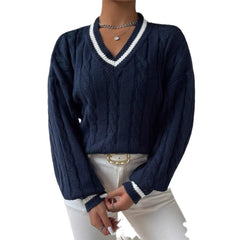 Nova - Elegant Loose V-Neck Fashion Sweater