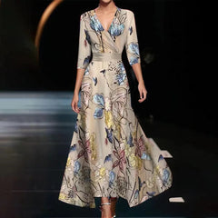 Elizabeth- V-Neck Gown Dress