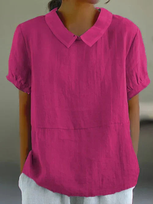 Women’s Short Sleeve Blouse | Collared Casual Top