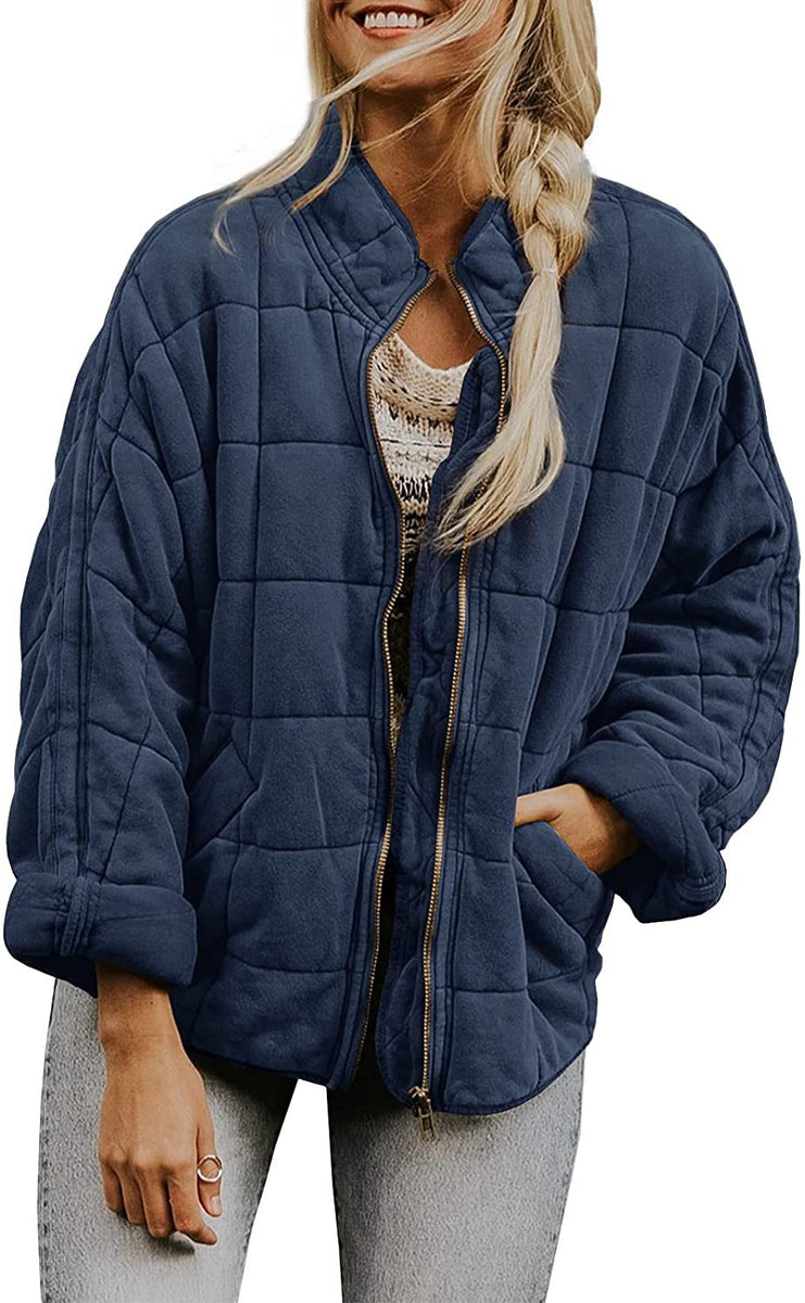 Women’s Quilted Casual Jacket | Relaxed Zip Front
