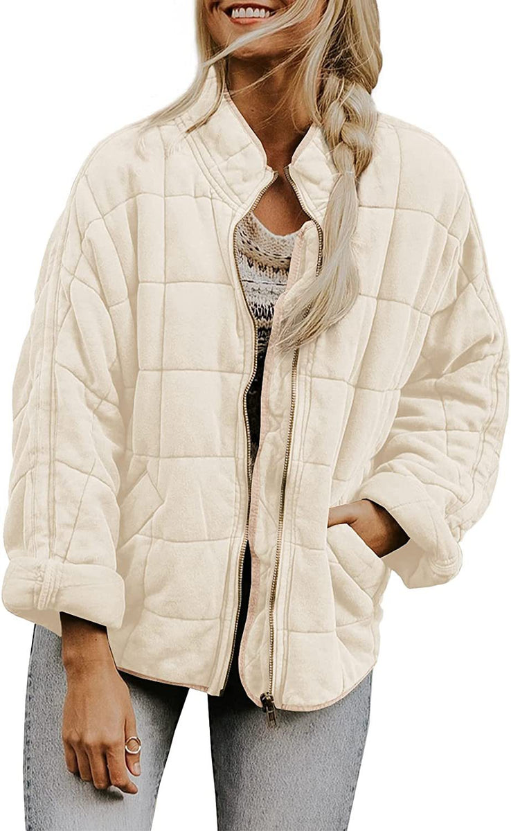 Women’s Quilted Casual Jacket | Relaxed Zip Front