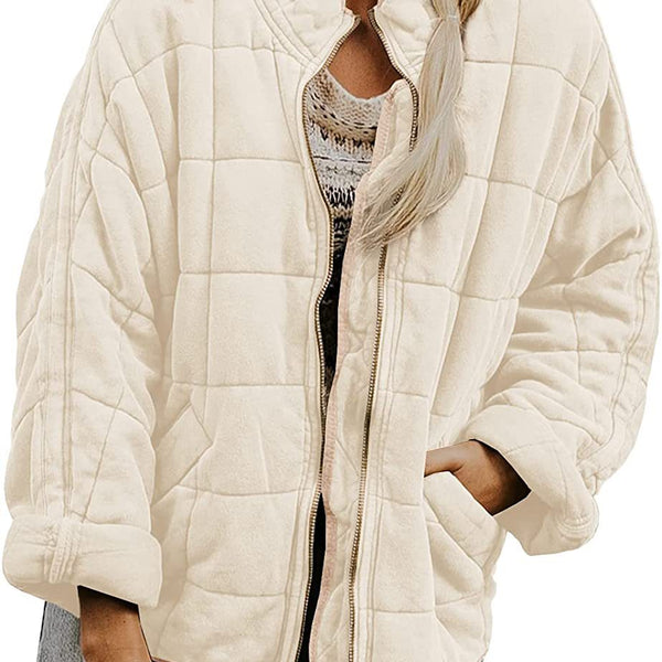 Women’s Quilted Casual Jacket | Relaxed Zip Front